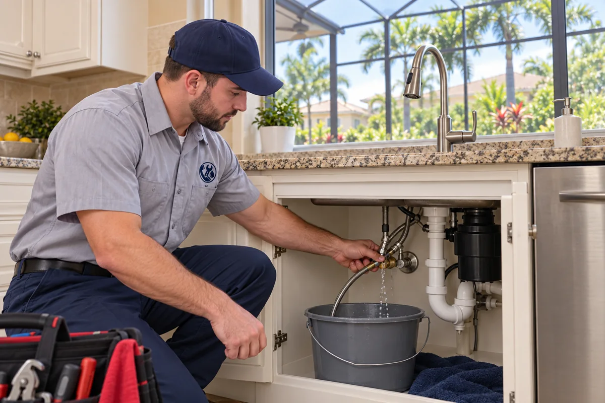 Plumber containing a residential plumbing leak in Orlando