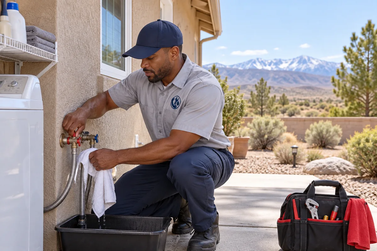 Plumber containing a residential plumbing leak in Reno